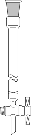 Chromatographie- Säulen mit Einstichen oben Hülse / PTFE - Hahn