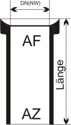 Glasrohrleitung gerade Übergangsrohr (AF-AZ)