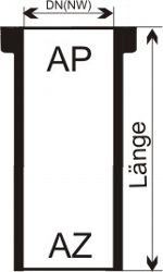 Glasrohrleitung gerade Übergangsrohr (AP-AZ)