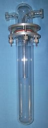 Kühlfalle/ Kältefalle / Blasenzähler Vakuum-Kühlfalle ;Zweiteilig  mit  Kleinflansch-Verbindung