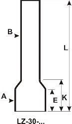 Lampenzylinder zylindrisch mit Erweiterung (schräg)