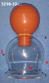 Schröpfglas mit Ventilball Schröpfglas nach Celik; mit Ventilball zum Pumpen