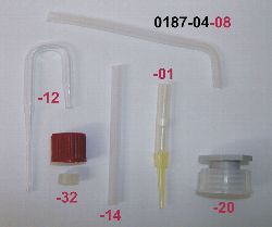 Titrierbürette Kunststoff-Auslauf verstellbarer Nullpunkt / Einzelteile